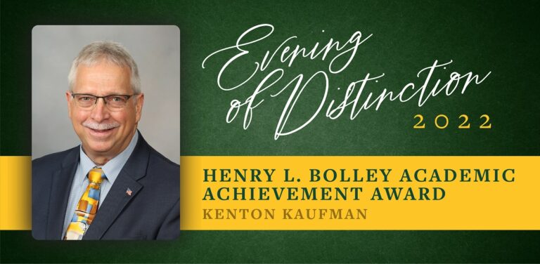 Henry L. Bolley Academic Achievement Award | Kenton Kaufman | Evening of Distinction 2022 | NDSU Foundation