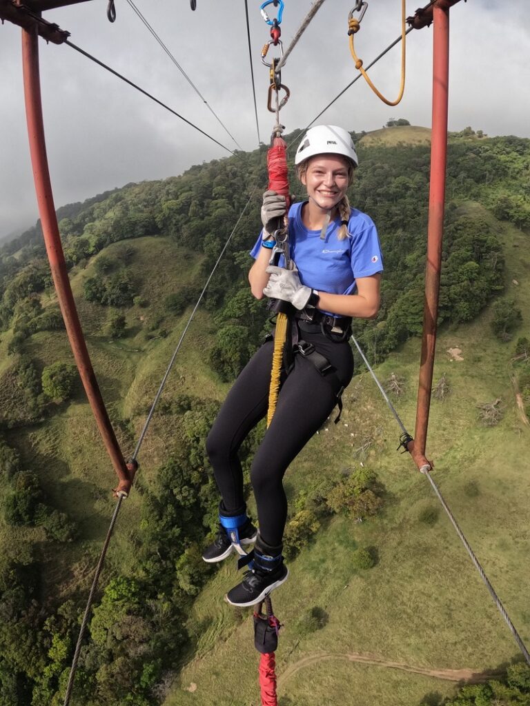 Here I am just seconds after bungee jumping off a floating platform over the Monteverde rain forest.