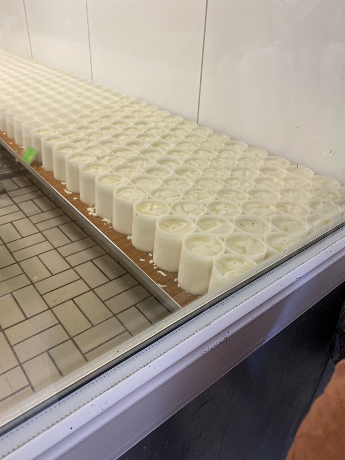 I got to see camembert cheese production.