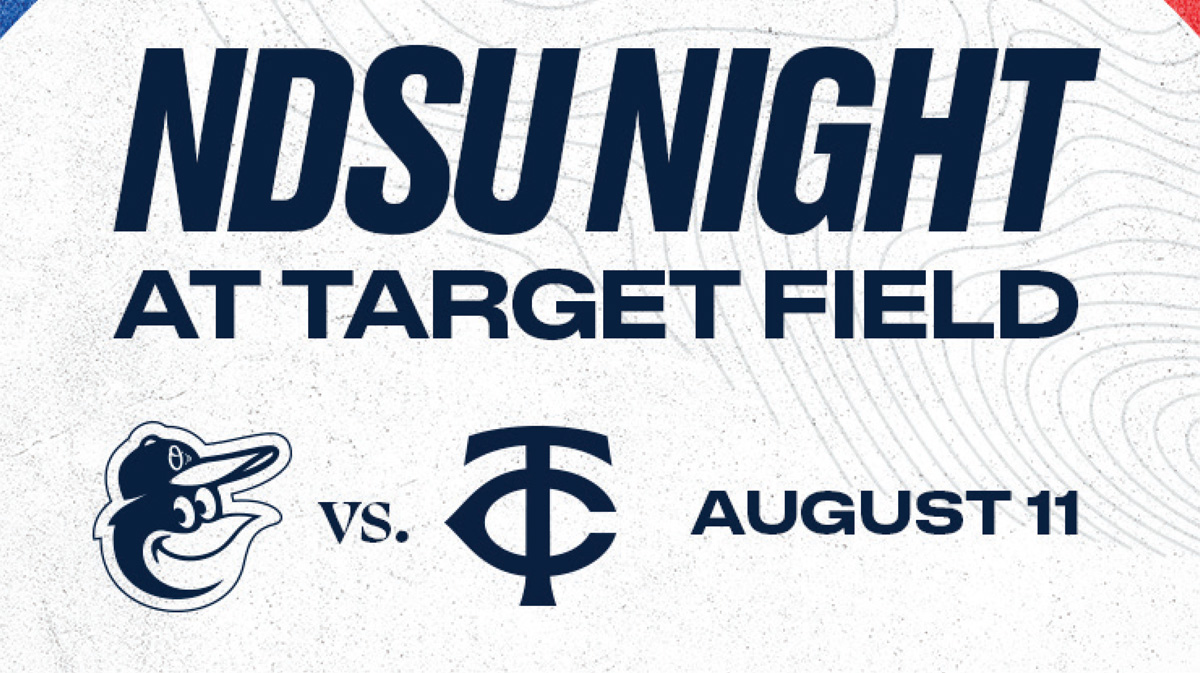 Join fellow Bison fans and alumni for NDSU Night at Target Field on August 11th, 2026.