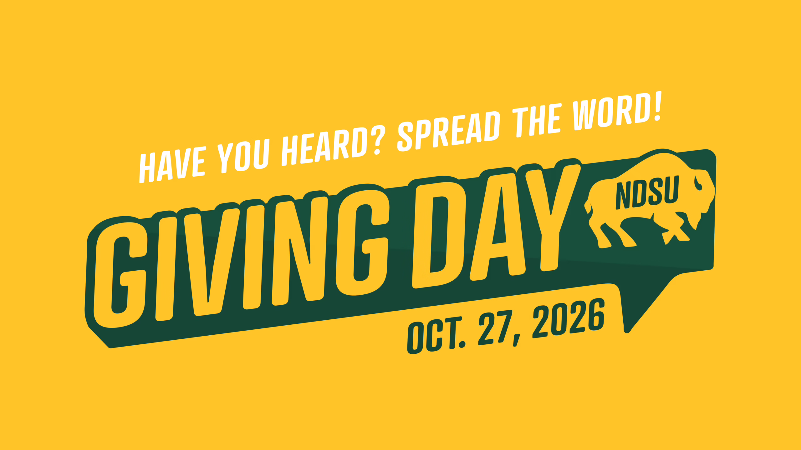 NDSU Giving Day takes place on October 27, 2026.