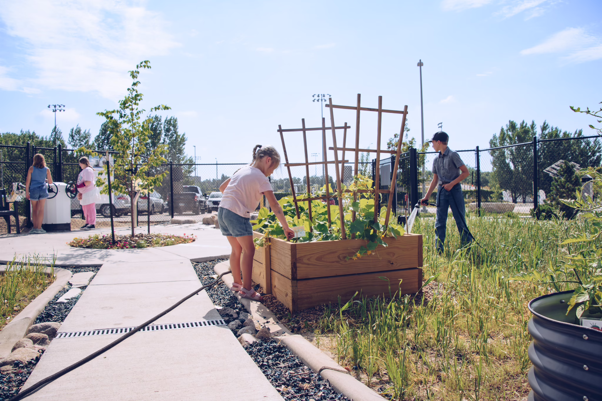 Camp-goers learn about native plants, inspect herbs, and explore the gardens at North Dakota's Gateway to Science provided by NDSU Master Gardener volunteers.
