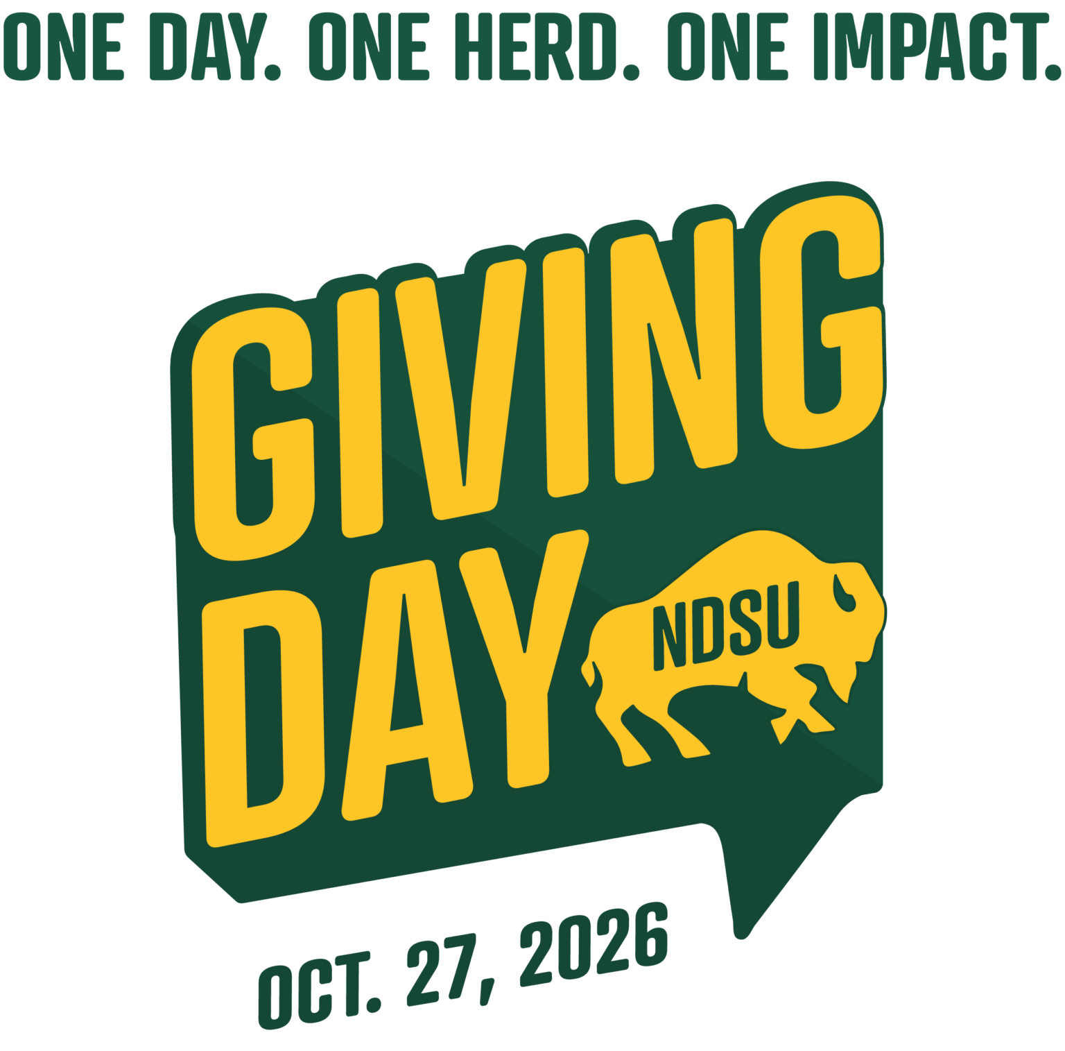 One day, one herd, one impact. NDSU Giving Day occurs on October 27, 2026.